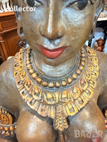 Голяма дървена скулптура / дърворезба на Богияна Парвати. №7813, снимка 14 - Антикварни и старинни предмети - 53041983