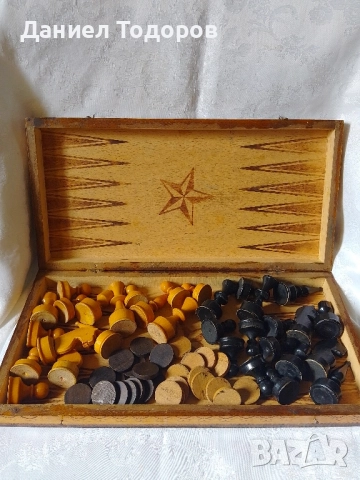 Стар дървен шах , Табла.Размери - 34 х 34см. ., снимка 10 - Шах и табла - 50749275