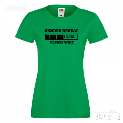 Дамска тениска Gender Reveal Loading,Loading,Please wait,батерия,Изненада,Подарък, снимка 5 - Тениски - 36420454