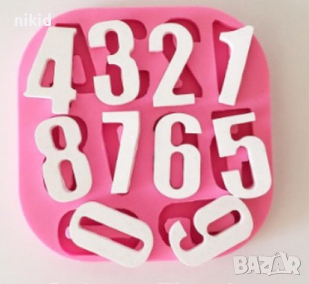 4 см Едри цифри числа силиконов молд форма калъп фондан гипс шоколад