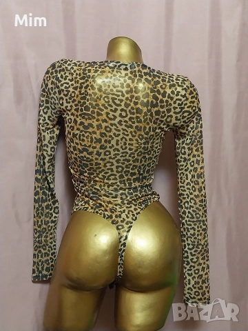 S/M Боди анимал принт от еластичен, прозрачен тюл , снимка 4 - Бельо - 54002919