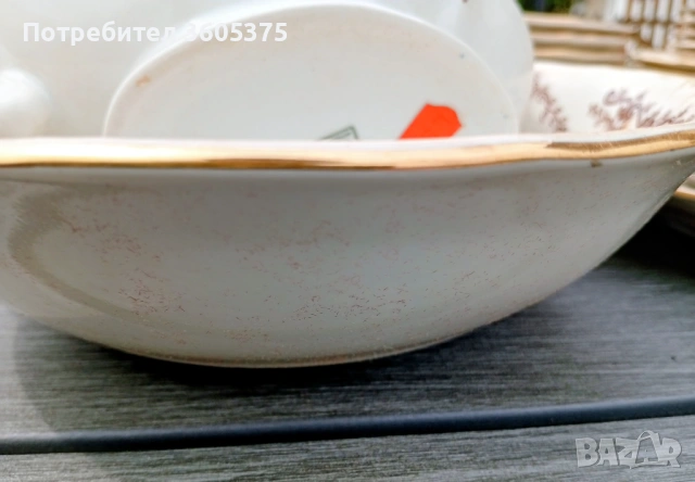 Рядък ,порцеланов сервиз за хранене,луксозна серия на Изида , снимка 9 - Антикварни и старинни предмети - 54201207