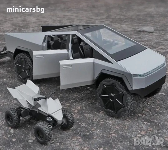 Метални колички: Tesla Cybertruck с ATV
