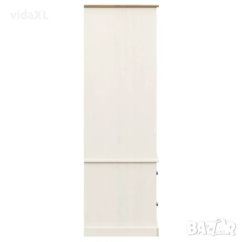 vidaXL Гардероб VIGO, бял, 90x55x170 см, бор масив, снимка 6 - Гардероби - 56147341