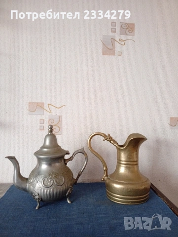 Стари кани чайници, красива масивна изработка., снимка 3 - Антикварни и старинни предмети - 54092987