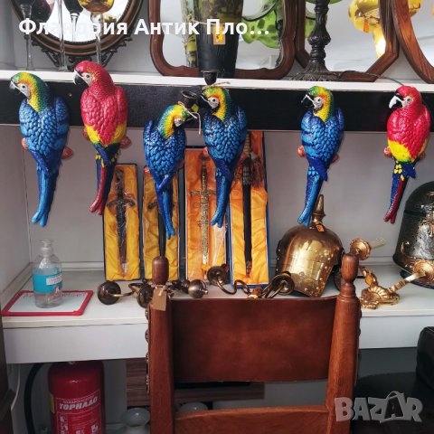 	 Декоративна фигура - Папагал /син/, снимка 2 - Декорация за дома - 33776449