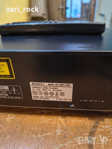 CD player SONY CDP-295, снимка 5 - Ресийвъри, усилватели, смесителни пултове - 52583547