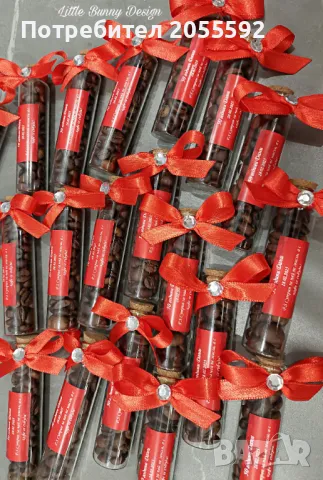 Стъклени епруветки с кафе на зърна - подаръчета за гости, снимка 5 - Подаръци за рожден ден - 49458592