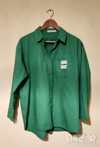 Зелена оверсайз риза Jil Sander