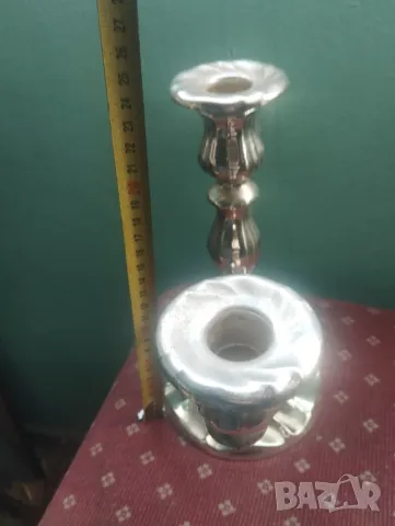 Посребрен метален свещник, снимка 2 - Декорация за дома - 48865774