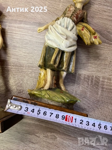 Пара винтидж италиански статуетки „Селски деца“, Италия, снимка 7 - Антикварни и старинни предмети - 52902302