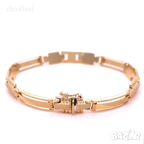 Златна мъжка гривна 12,04гр. 21,0см. 14кр. проба:585 модел:38173-1, снимка 4 - Гривни - 53981348