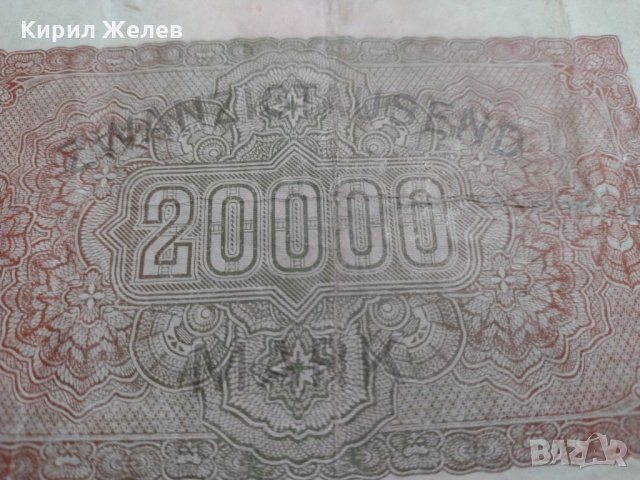 Райх банкнота-Германия- 20 000 марки / 1923 година- 17989, снимка 8 - Нумизматика и бонистика - 31015506