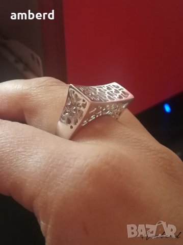 Уникален сребърен пръстен модел R086, снимка 2 - Пръстени - 27464373
