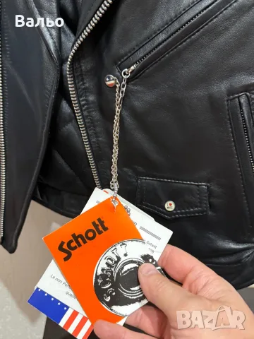 Дамски кожен елек Schott, снимка 4 - Якета - 55975534