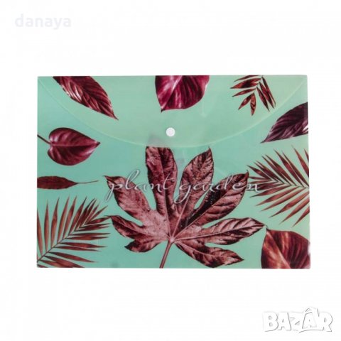1577 PVC папка с копче с принт на тропически листа, снимка 3 - Ученически пособия, канцеларски материали - 29516825