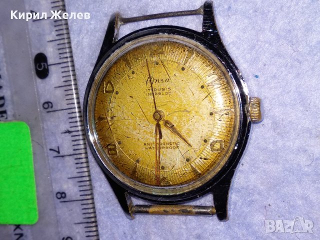 ONSA 17 RUBIS INCABLOC Стар ШВЕЙЦАРСКИ РЯДЪК КОЛЕКЦИОНЕРСКИ МАРКОВ Мех. ЧАСОВНИК РАБОТЕЩ 37203, снимка 3 - Антикварни и старинни предмети - 40206692