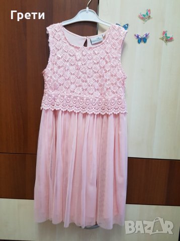 Розова рокля за момиче, ръст 140 см
