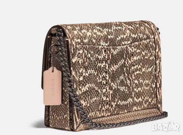 Луксозна Чанта за през рамо Coach Hutton с изцяло естествена змийска кожа, снимка 7 - Чанти - 50509273