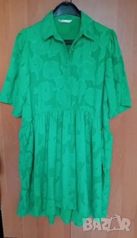 Зелена асиметрична рокля , снимка 5 - Рокли - 51548482