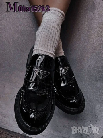 мокасини prada от естествена кожа , снимка 2 - Дамски обувки на ток - 50745665