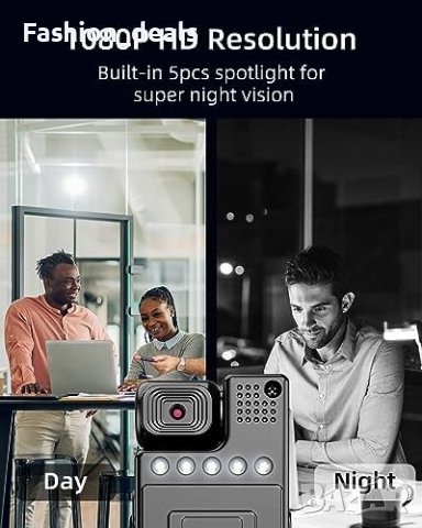 Нов 64G HYCENCY Камера за тяло 1080P Нощно Виждане 180° Ротация, снимка 2 - HD камери - 42826482