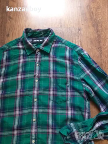 Replay Long Sleeve - страхотна мъжка риза КАТО НОВА M, снимка 6 - Ризи - 47841110