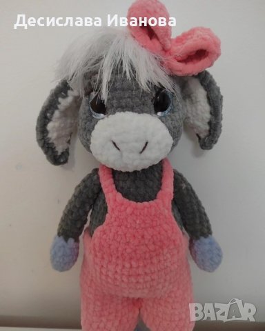 ръчно плетено магаренце, снимка 4 - Плюшени играчки - 44202554