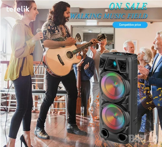 % Нова ZQS 8210 2х8 120W 6500mah 2 микрофона ПРЕНОСИМА КАРАОКЕ КОЛОНА От вносител 12 месеца гаранци, снимка 17 - Тонколони - 53165296