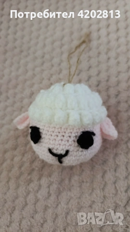 Ръчна изработка . Агънце , плетено на една кука , снимка 4 - Декорация за дома - 53918864