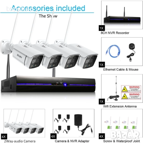 ЧИСТО НОВА REIGY 5MP охранителна система Wifi със Soplight и 1TB Western Digital, 8-канален NVR..., снимка 7 - Комплекти за видеонаблюдение - 51695918