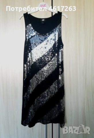 Рокля H&M с пайети 10-12г, 146-152см
