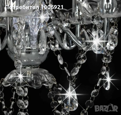 Висящ розов полилей с 5 крушки, висяща лампа, снимка 5 - Лампи за таван - 53109303