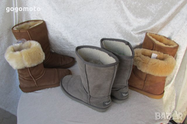 UGG®  аналог, топли зимни ботуши -100% естествена кожа - велур, N- 37 - 38, бежави, снимка 18 - Дамски ботуши - 34956809