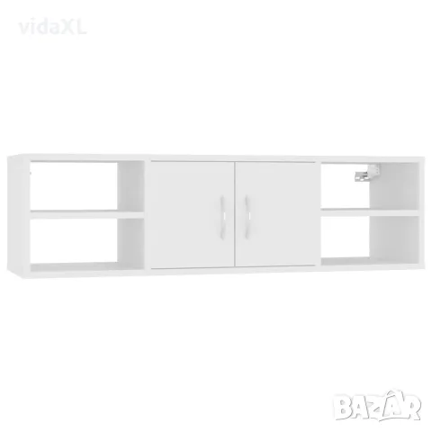 vidaXL Стенен рафт, бял, 102x30x29 см, инженерно дърво, снимка 1 - Етажерки - 56147821