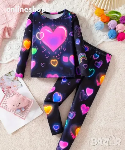 Светещ детски комплект с дълъг ръкав, снимка 2 - Детски комплекти - 48705306