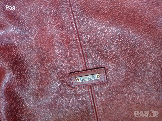 Кожена дамска голяма чанта в цвят бордо Cristhelen B, снимка 3 - Чанти - 50665365