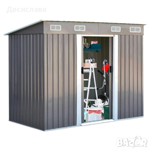 Метална градинска къща за инструменти с вентилация и заключване, снимка 3 - Други - 53137436