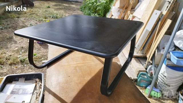 Масичка холна - черна помощна офис маса 70/70/33см, снимка 9 - Маси - 42727161