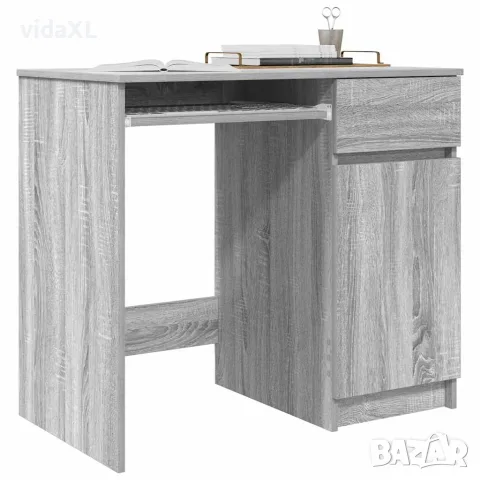 vidaXL Бюро, сив сонома, 86x49x76 см, инженерно дърво, снимка 4 - Бюра - 56148378