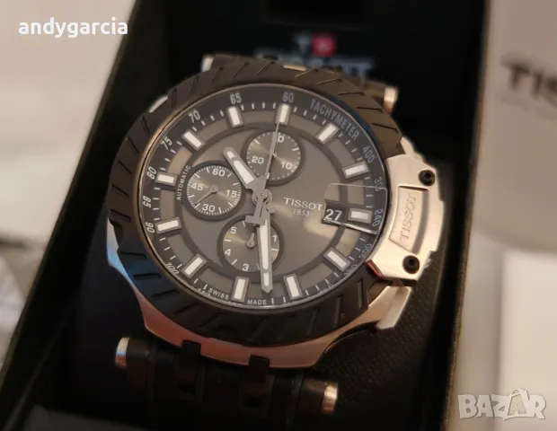TISSOT T-RACE AUTOMATIC CHRONOGRAPH T115.427.27.061.00 като нов с кутия 100% оригинален, снимка 8 - Мъжки - 47965943