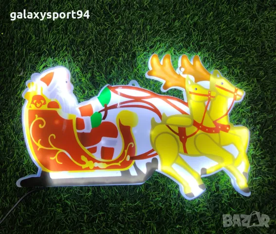 Лед коледна фигурка дядо коледа  с елен двулицеви фигурки  за лед коледна украса, снимка 4 - Декорация за дома - 47828668