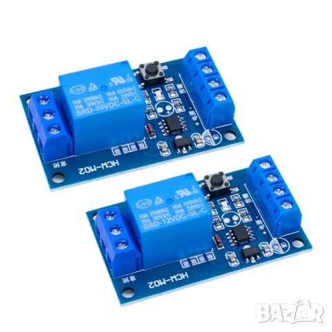 12V бистабилен реле модул с бутон