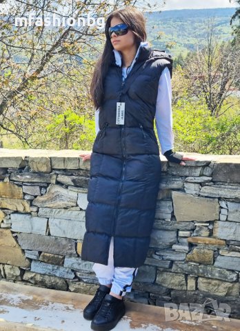 Дълъг Дамски Елек с качулка City Angels Jeans, 115см , снимка 10 - Елеци - 42083831