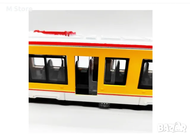 Метална играчка трамвай, с врата и дърпащ се двигател.  , снимка 4 - Коли, камиони, мотори, писти - 48044515