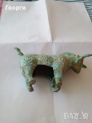 Красив бронзов бик, снимка 4 - Антикварни и старинни предмети - 50099797