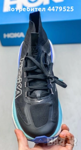 Мъжки маратонки за бягане HOKA Tecton X 3 black blue, снимка 3 - Маратонки - 53359068
