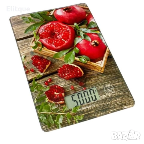 Кухненска везна, 5кг., 2хАААбатерии (не са вкл.), LCD екран, Люти чушки, Понички, Нар,  Кекс, снимка 3 - Други - 52852639