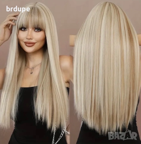 Руса дълга, права перука 70 см