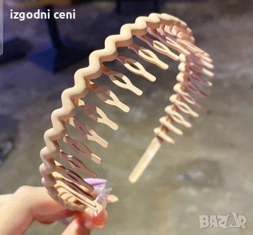 Бежава диадема зиг заг гребен, унисекс , снимка 1